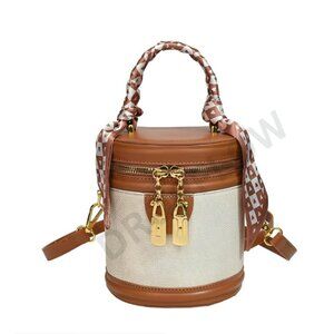 Retro Bucket Bag Top Handle Detachable Strap Elegant Chic Daily Use